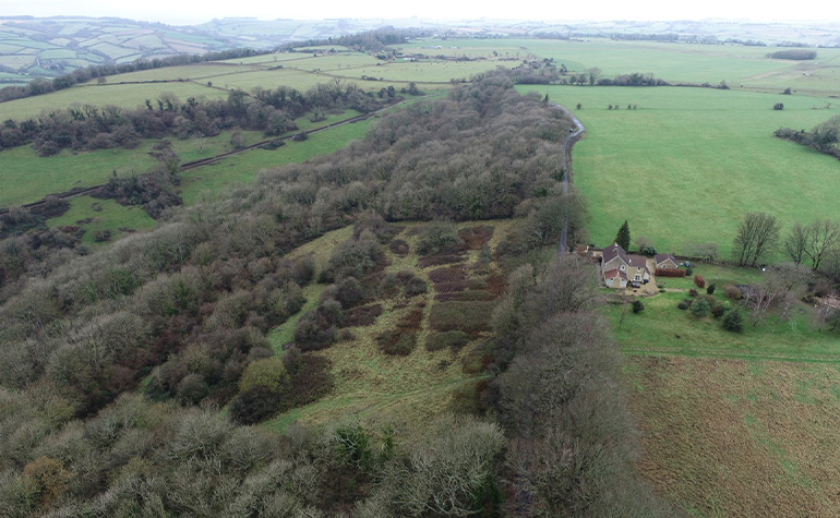 Aerial view of Charmy Down