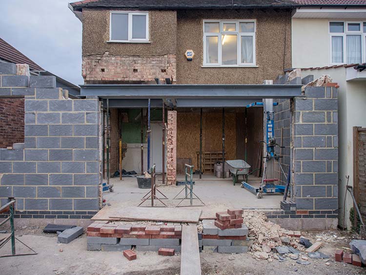 House extension during works