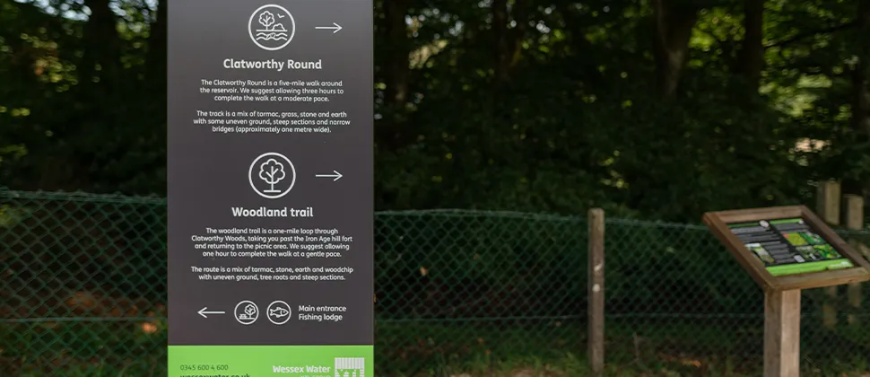 Signage at Clatworthy Reservoir