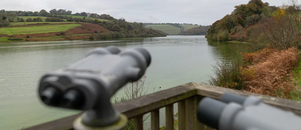 Binoculars viewing area overlooking Clatworthy 