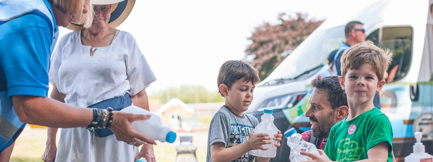 Family having fun at a Wessex Water event