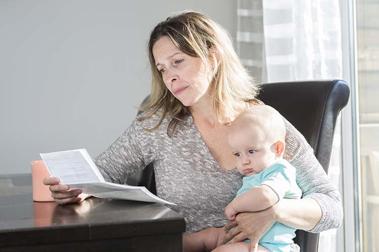 Mother holding a baby