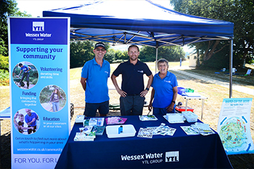 Education team at a Wessex water stand at an event